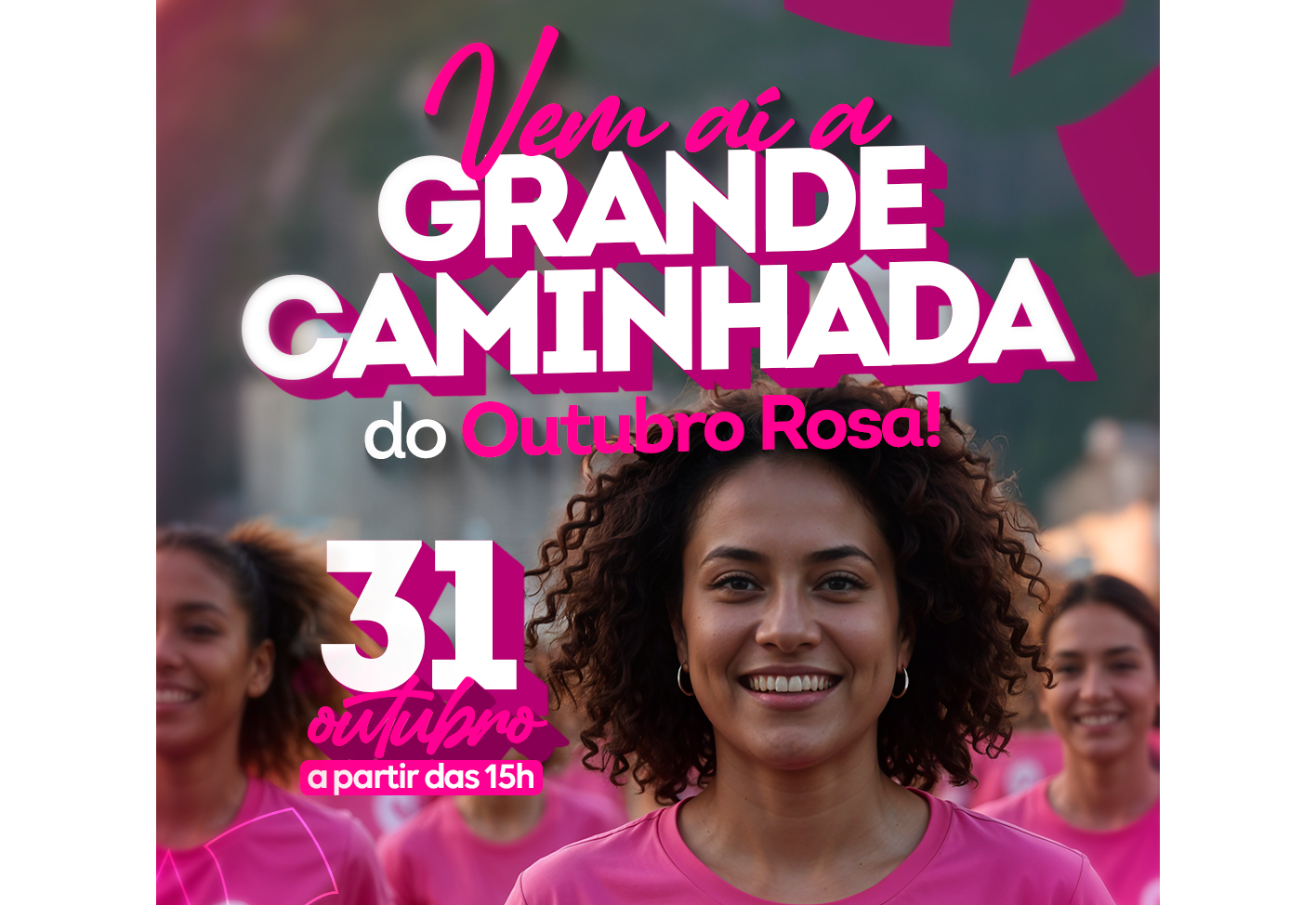 Caminhada Outubro Rosa acontece nesta sexta-feira (31) em Lauro de Freitas