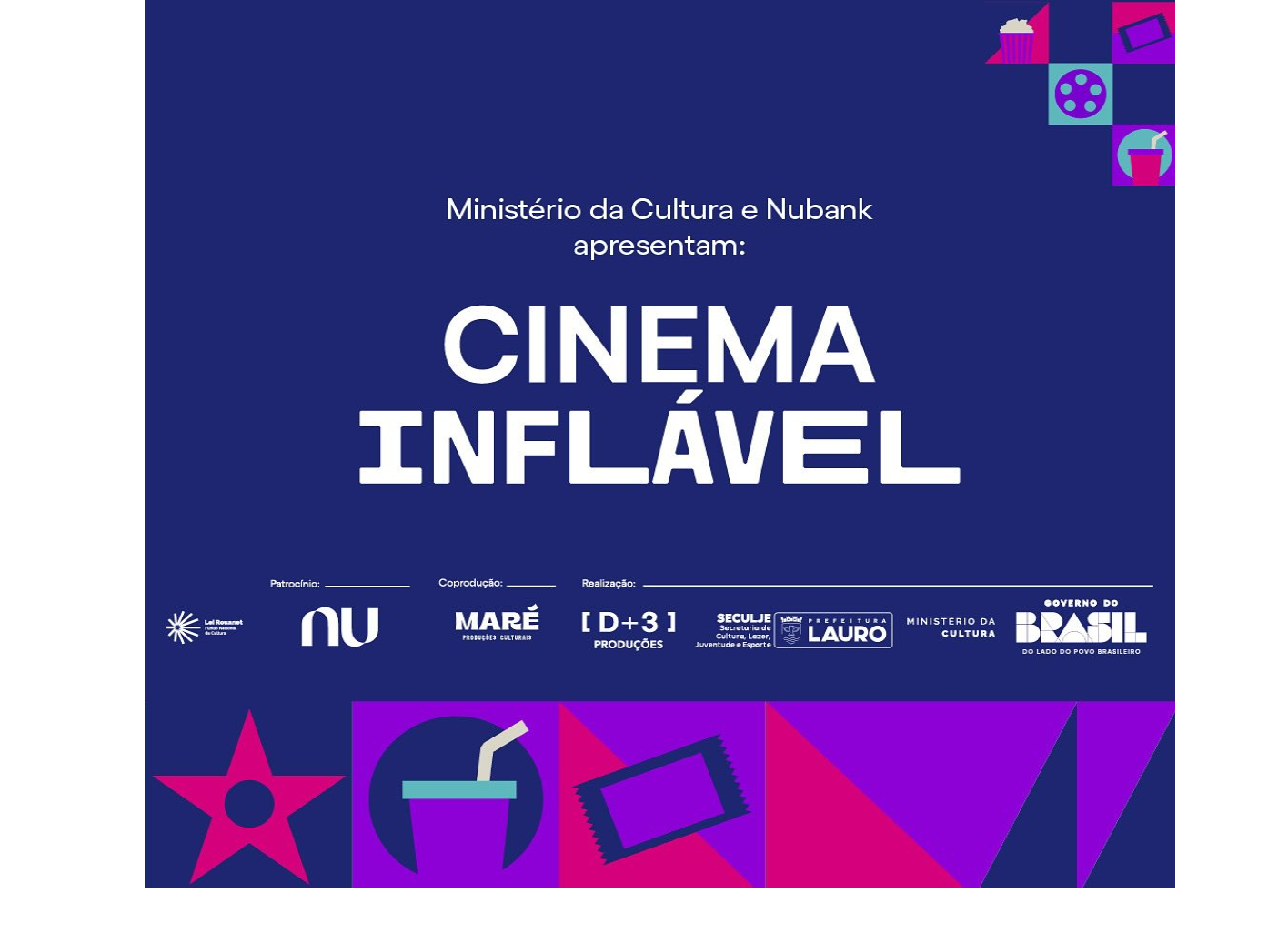 Cinema Inflável chega a Lauro de Freitas com sessões gratuitas ao ar livre e programação cultural