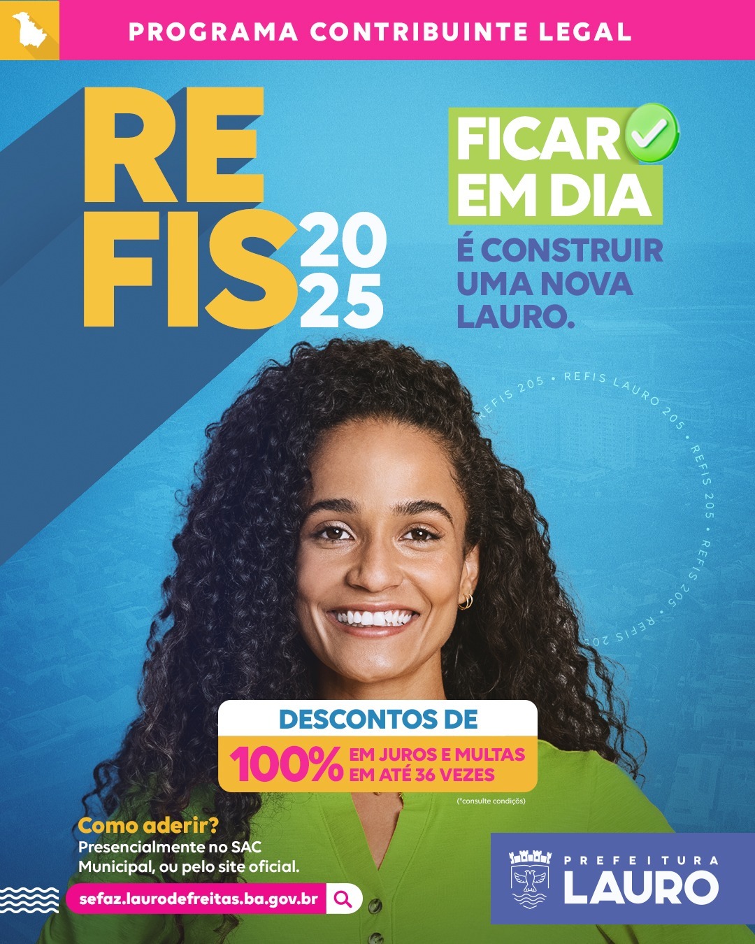 Programa Contribuinte Legal com Lauro de Freitas 2025 tem descontos de até 100% em juros e multas